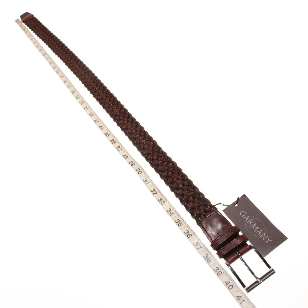 Garmany NWT Braided / Woven Belt Size 85 (US 32) in Brown Leather